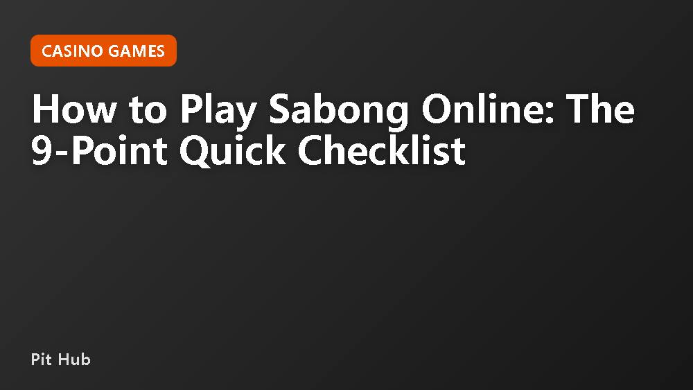 How to Play Sabong Online: The 9-Point Quick Checklist